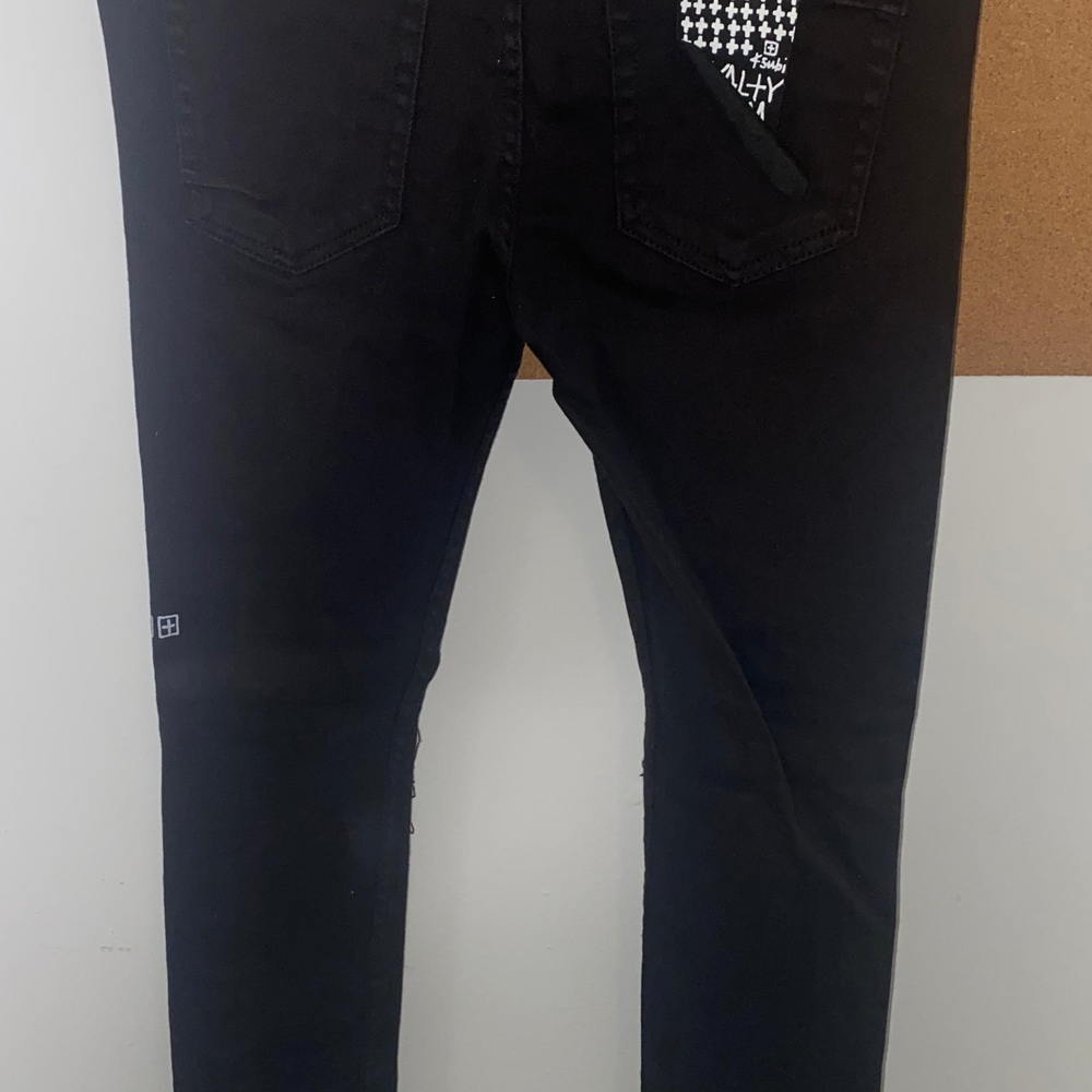Ksubi Black Jeans with White Cross Graphics - Picture 6 of 10